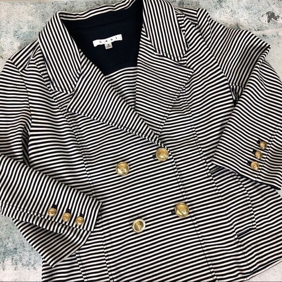 CAbi Striped Nautical Blazer- Size Small - Picture 3 of 6